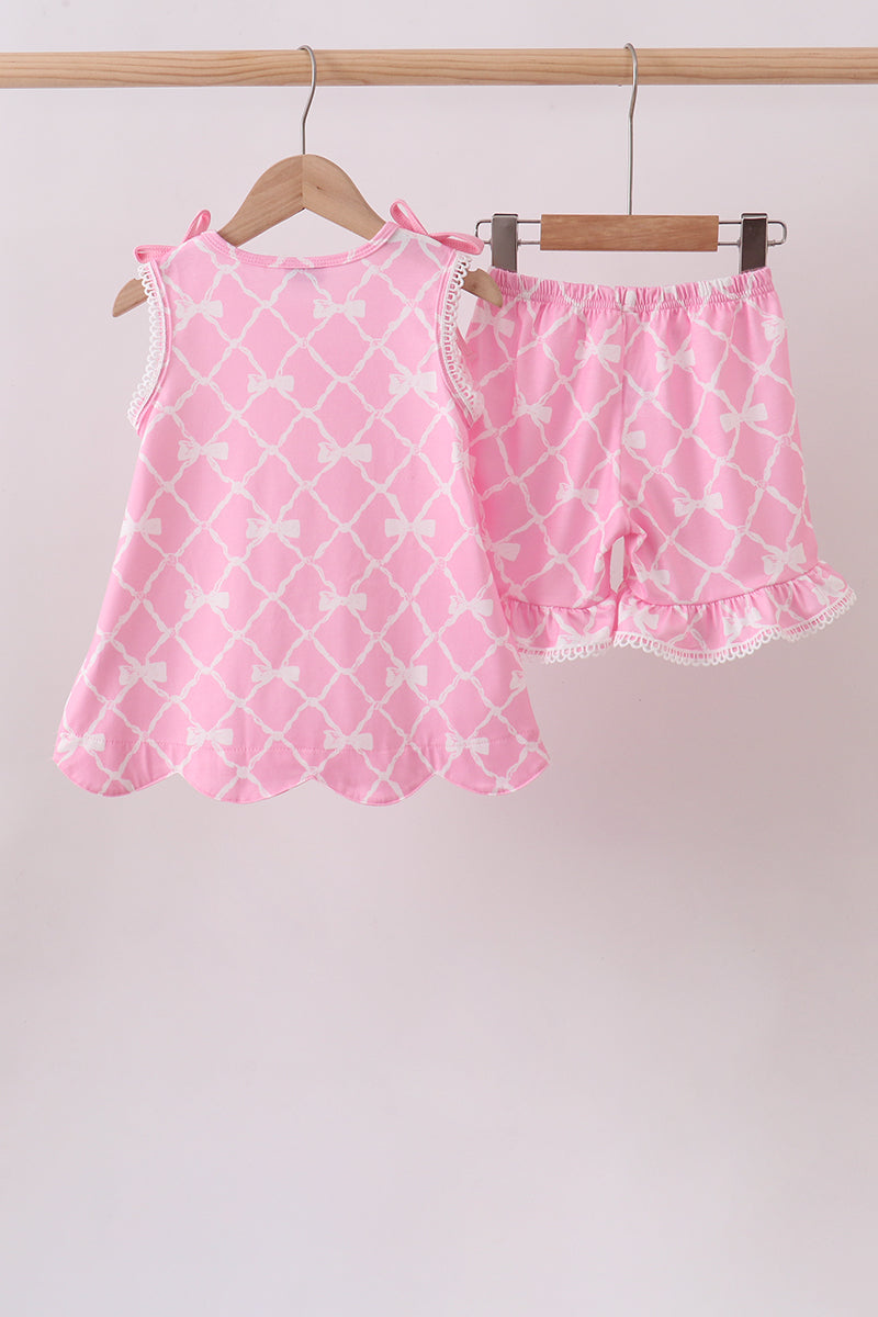 Pink Bow Knit Set