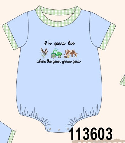 Blue Farm Embroidered Bubble