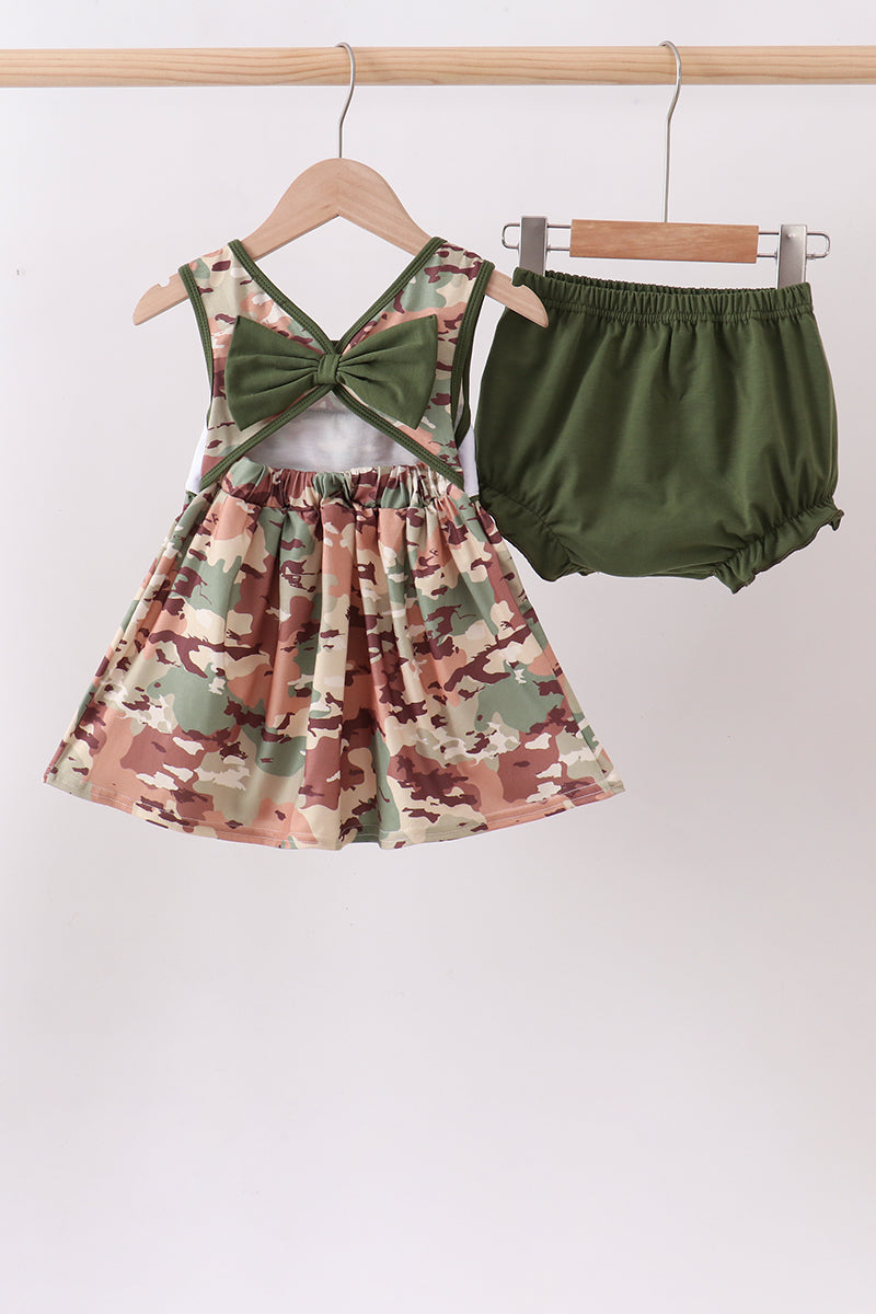 Duck Camo Embroidered Knit Bloomer Set