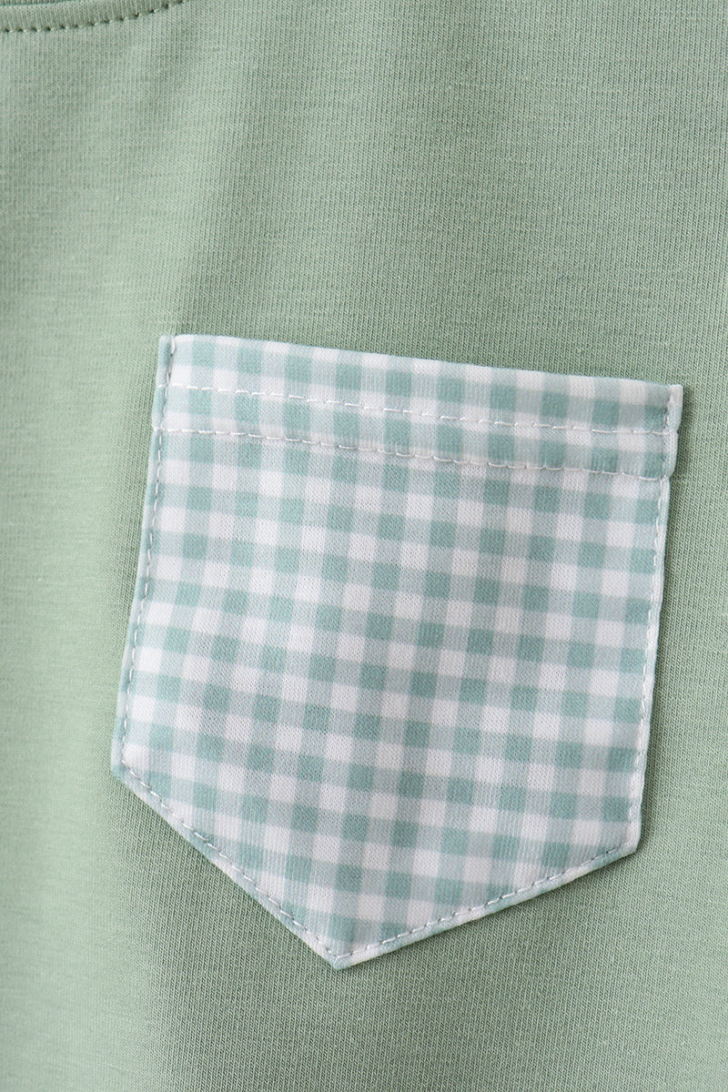 Sage Gingham Knit Set