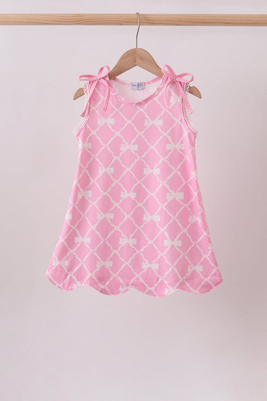 Pink Bow Knit Dress