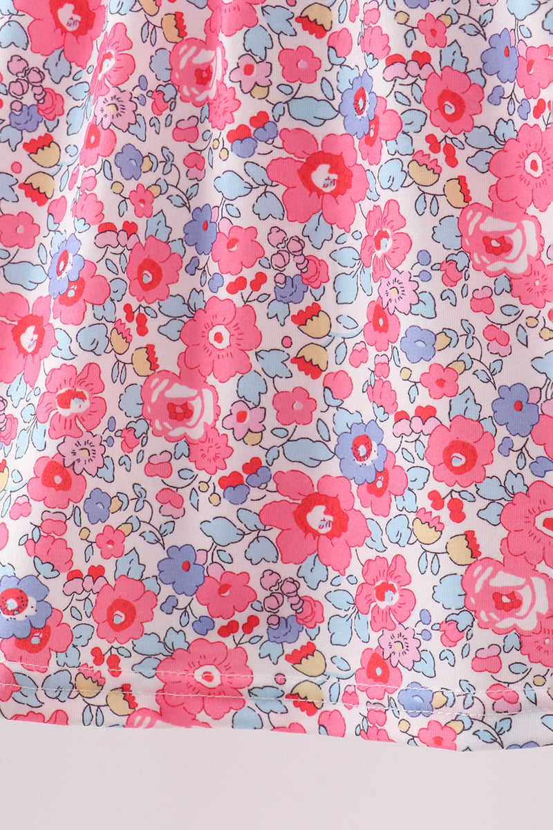 Pink Floral Knit Bloomer Set