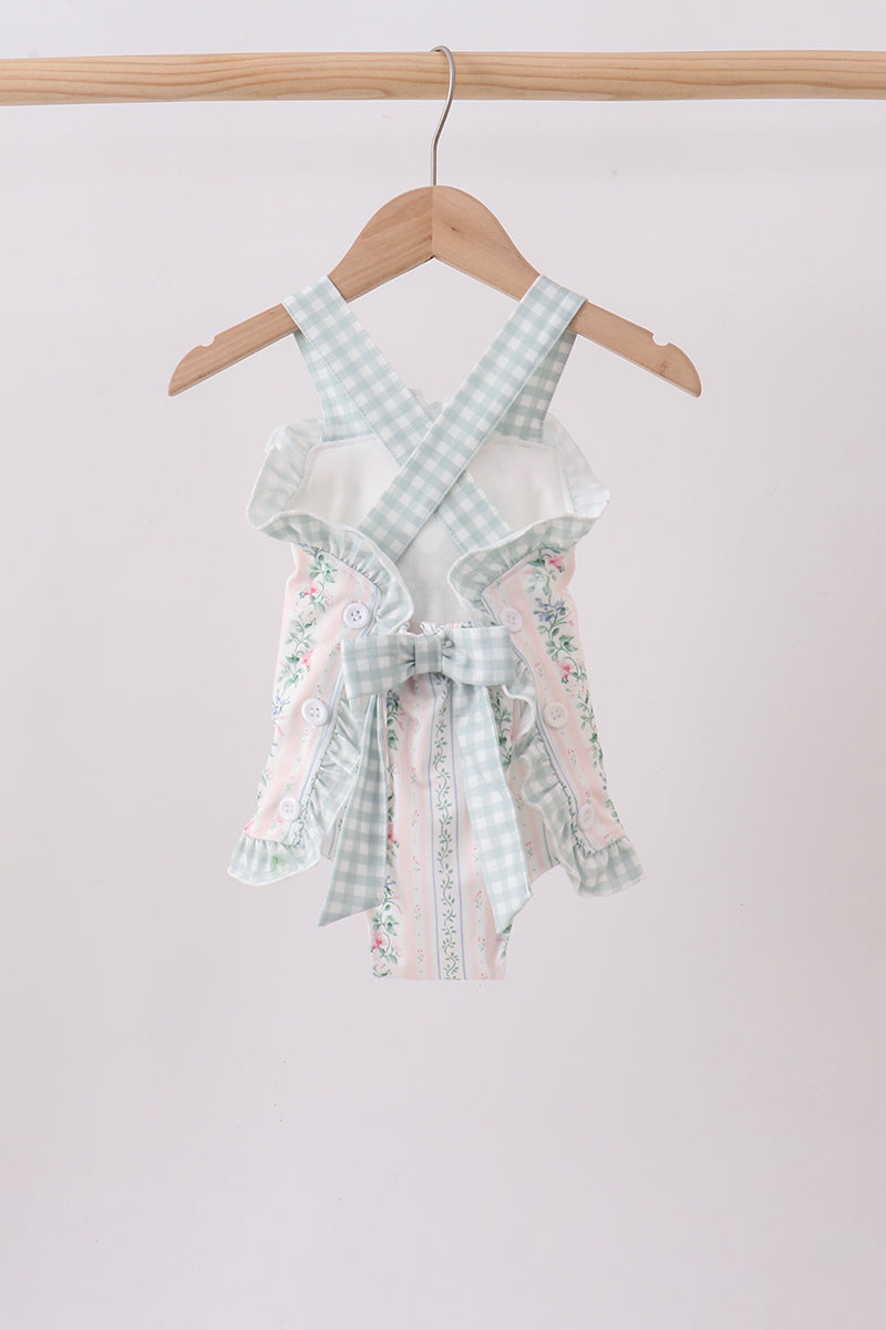 Bow Floral Applique Knit Bubble
