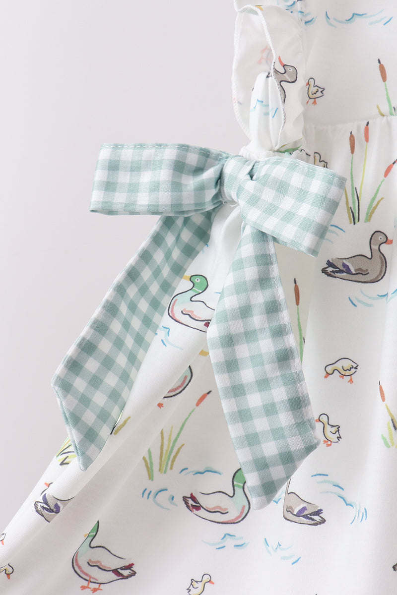 Green Duck Knit ruffle Set