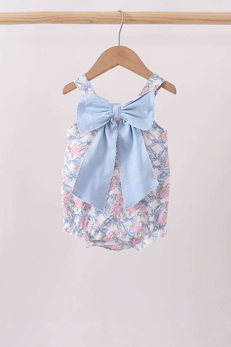 Blue Floral Bow Bubble