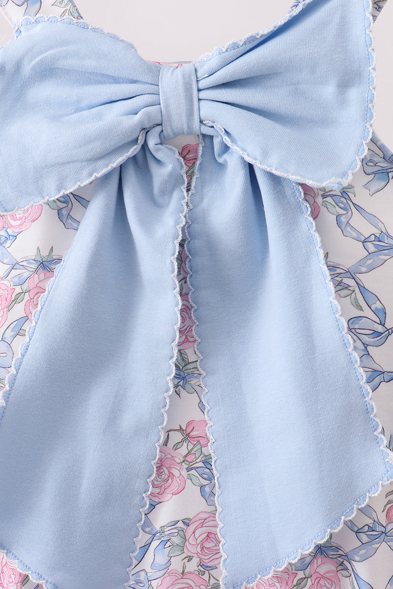 Blue Floral Bow Bubble