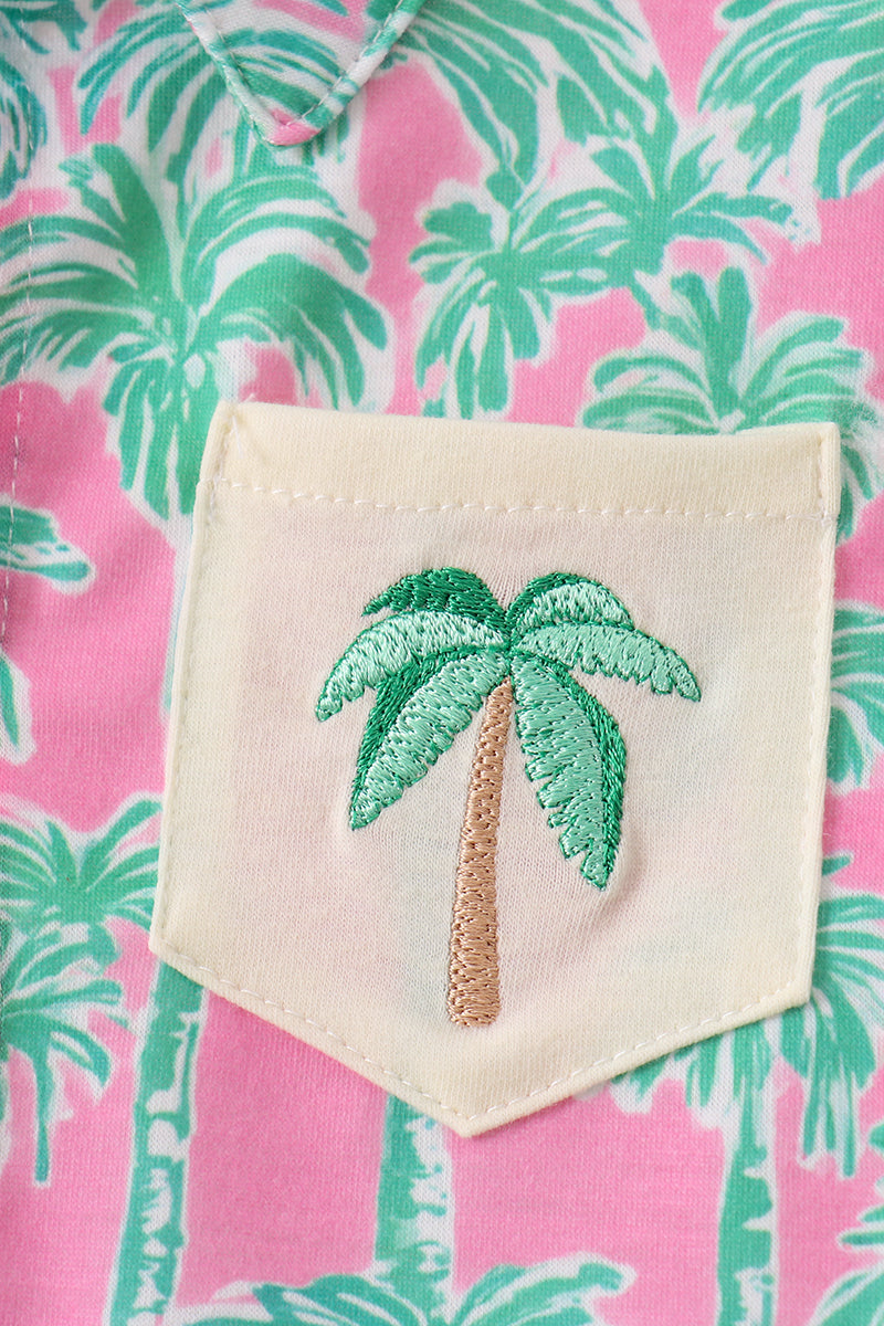 Palm Tree Embroidered Set