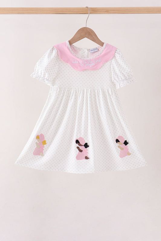 Pink Prayer Embroidery Dress