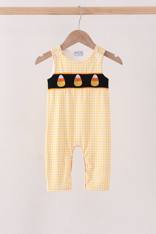 Mustard Candy Embroidery Gingham Jon Jon