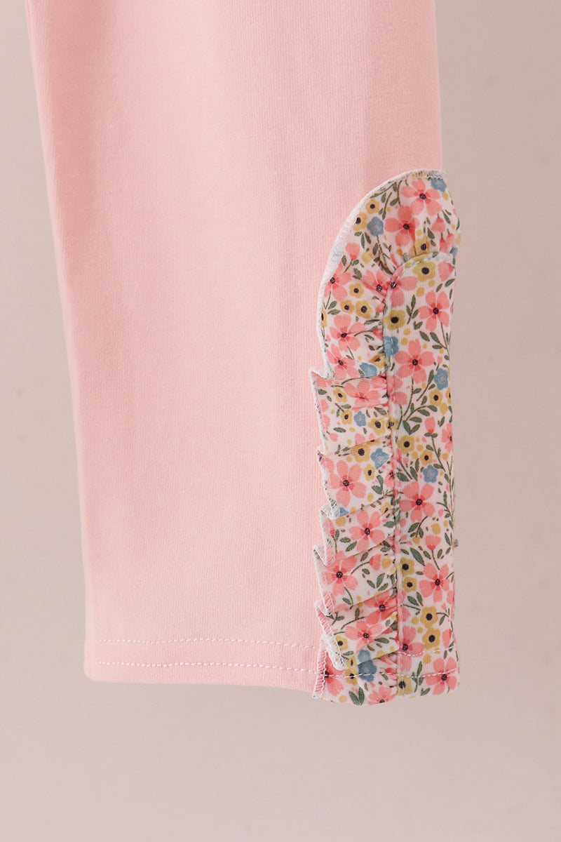 Floral Smocked Lace Pants Set